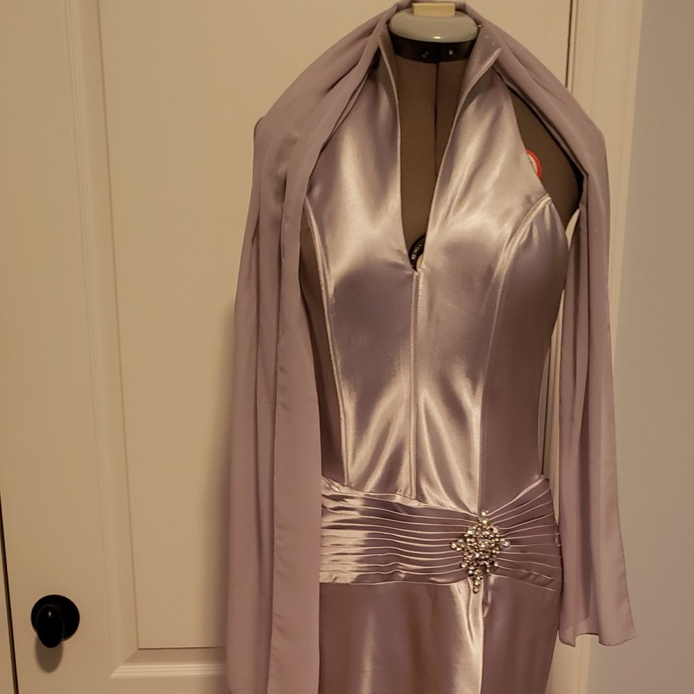 Long silver dress